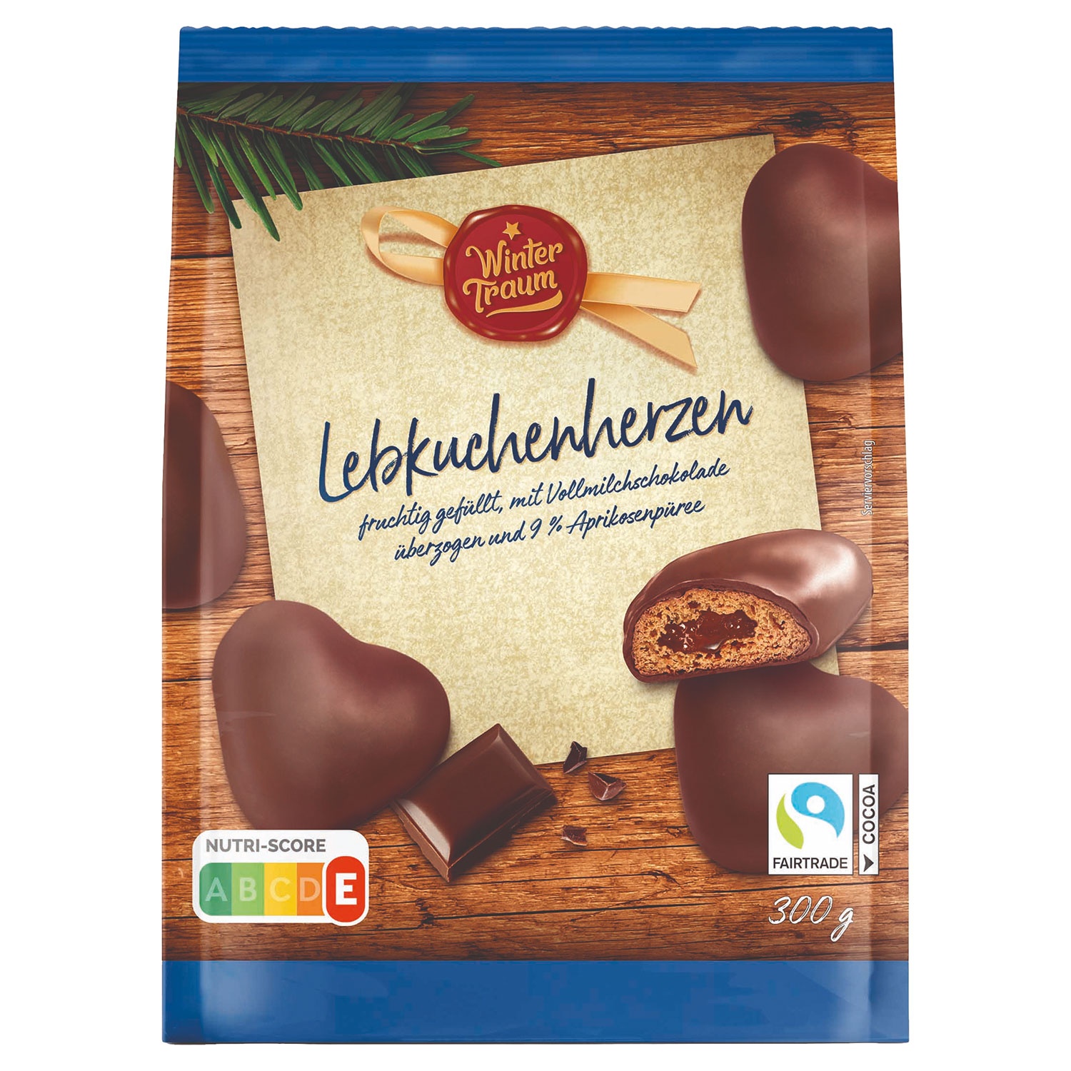 WINTERTRAUM Lebkuchen Herzen 300 g Vollmilch ALDI SÜD