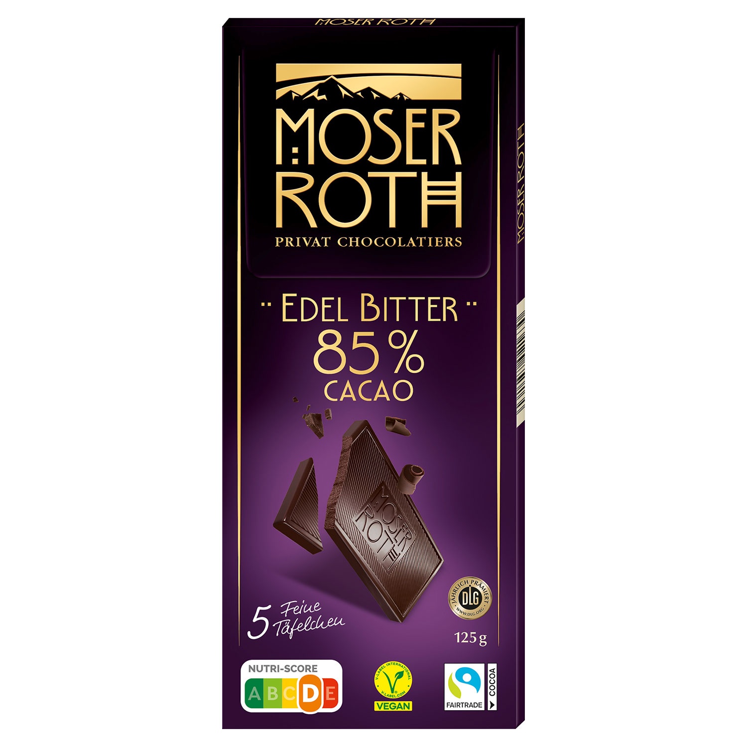MOSER ROTH Dunkle Schokolade 125 g, Zartbitter 85 Kakao ALDI SÜD