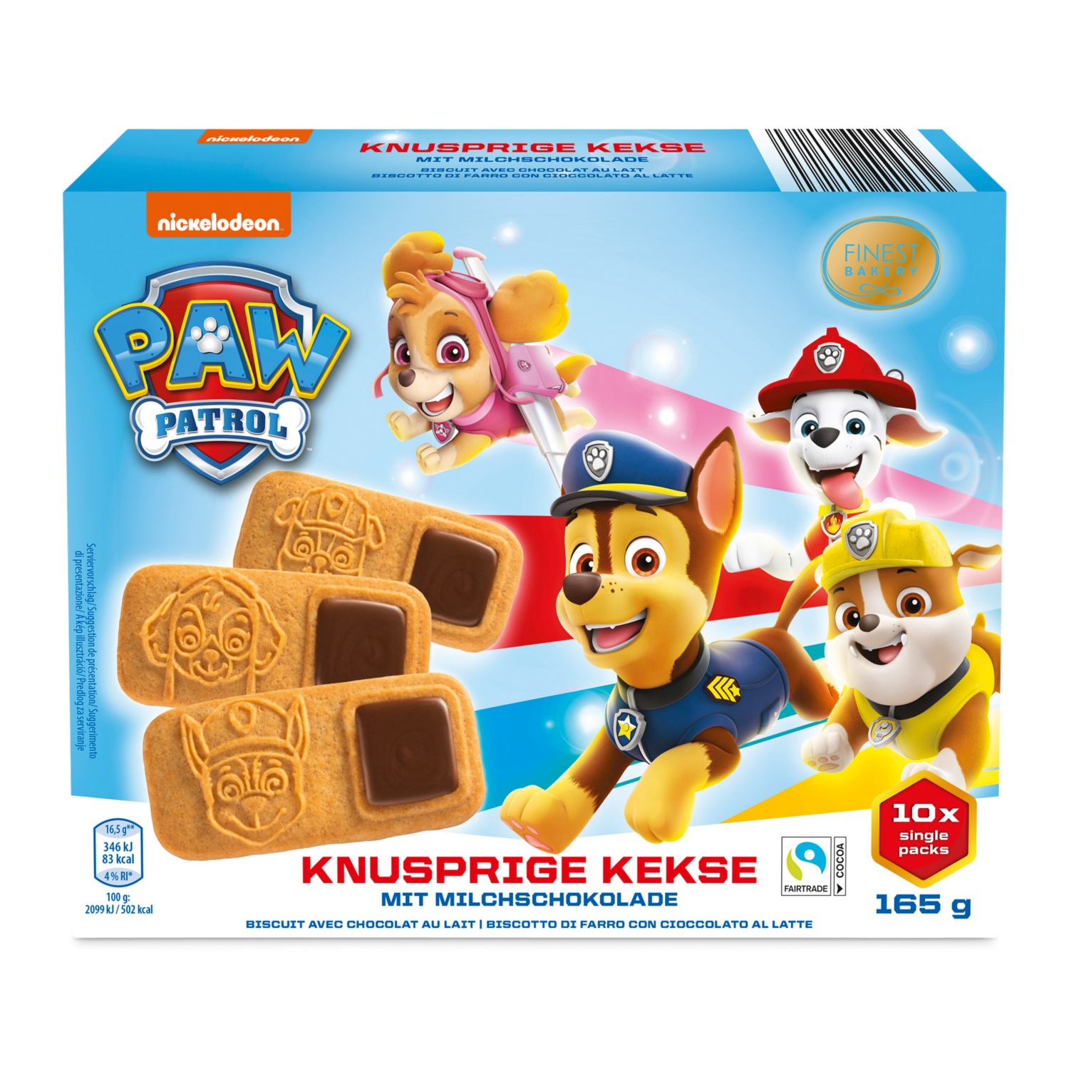 FINEST BAKERY Dinkel-Schoko-Kekse, Paw Patrol, 165 g