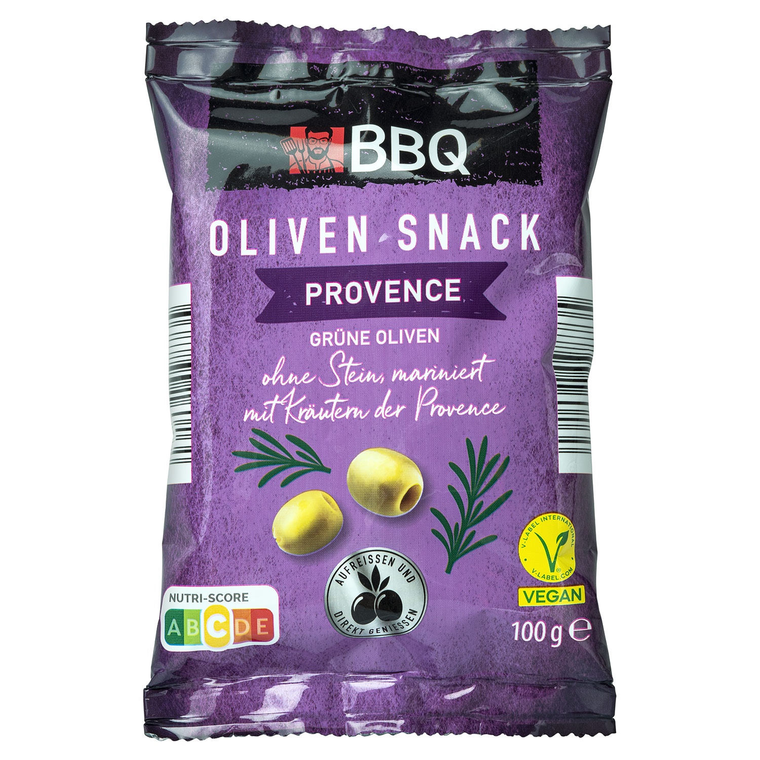 BBQ Oliven Snack, Oliven grün