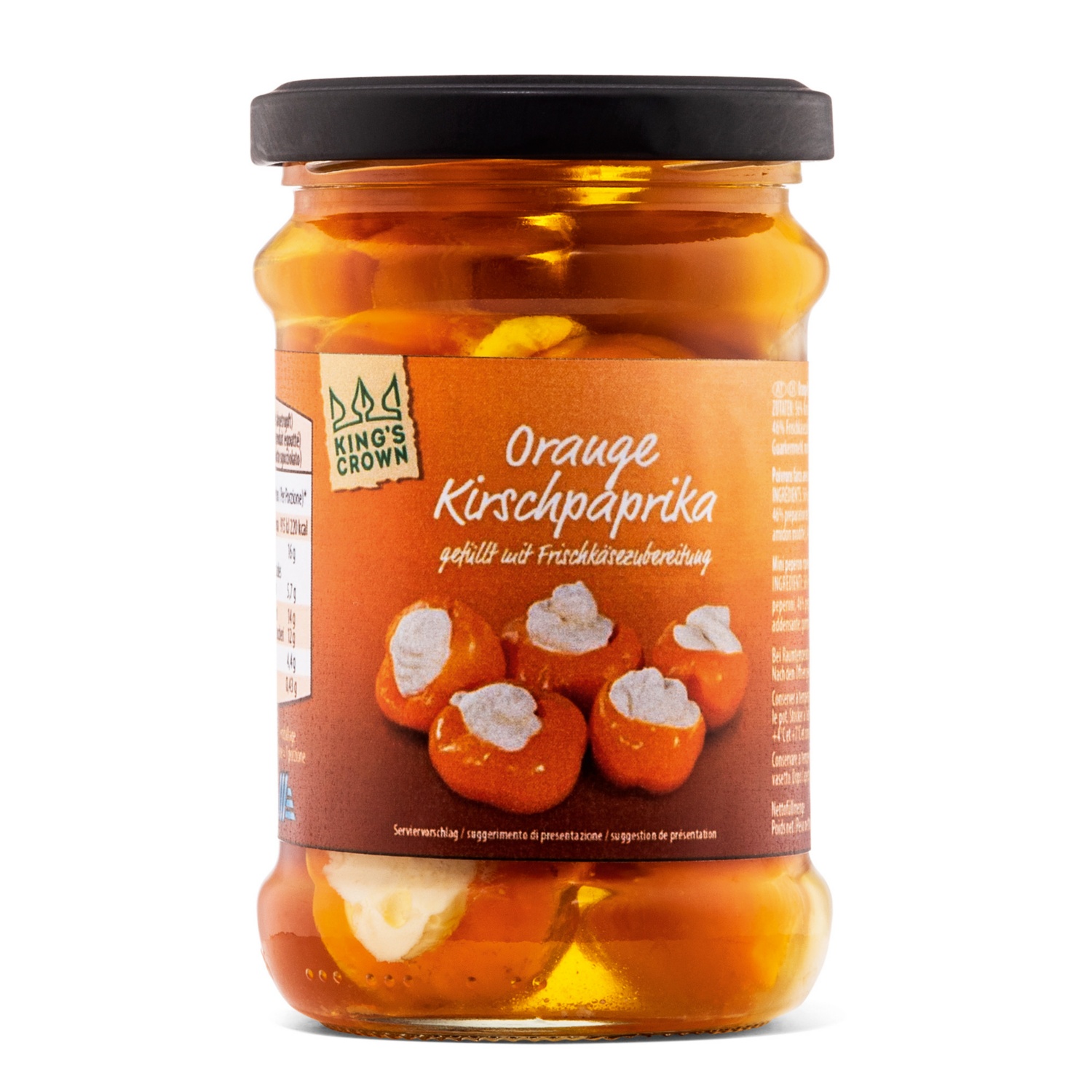 KING'S CROWN Antipasti mit Frischkäse, Orange Kirschpaprika gefüllt