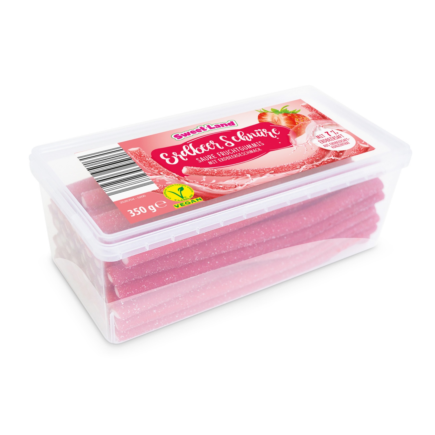 SWEET LAND Fruchtgummi, Erdbeer Schnüre