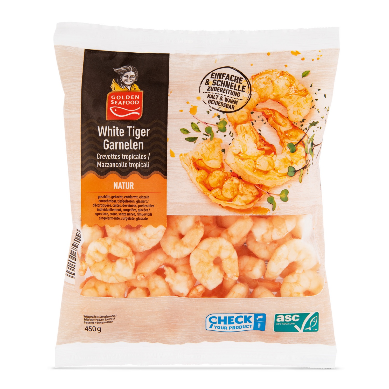 GOLDEN SEAFOOD White Tiger Garnelen