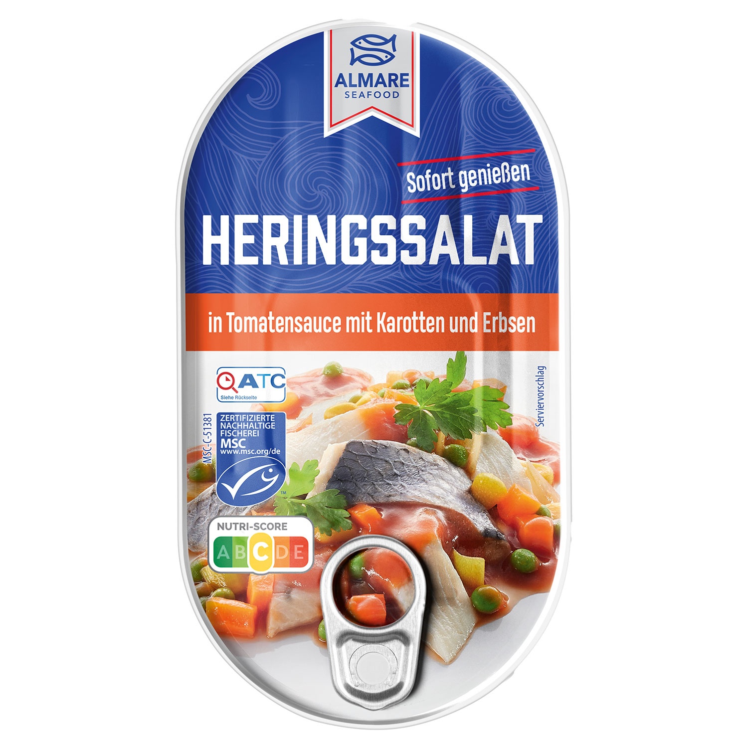 ALMARE Heringssalate 170 g, Karotte-Erbse