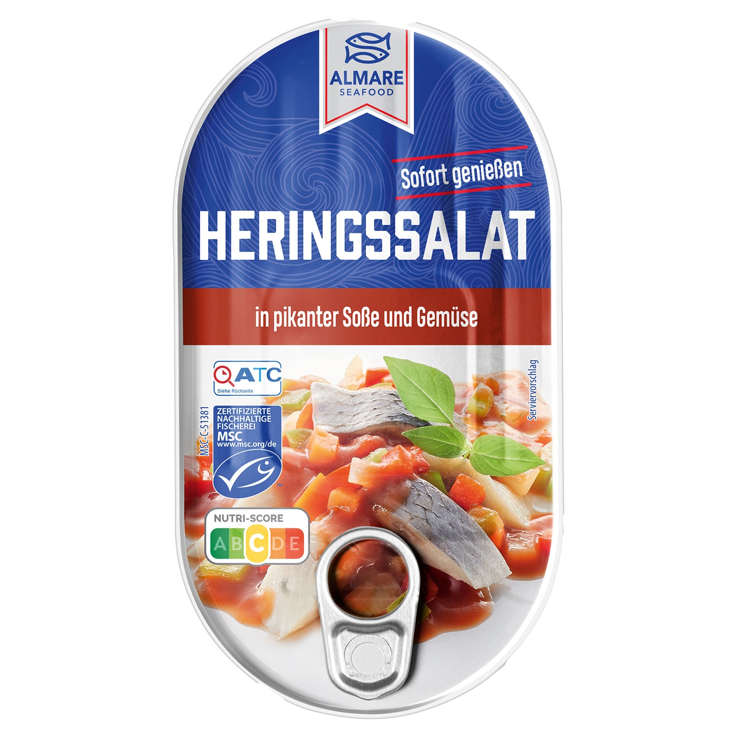 ALMARE Heringssalate 170 g, Gemüse-Mix scharf