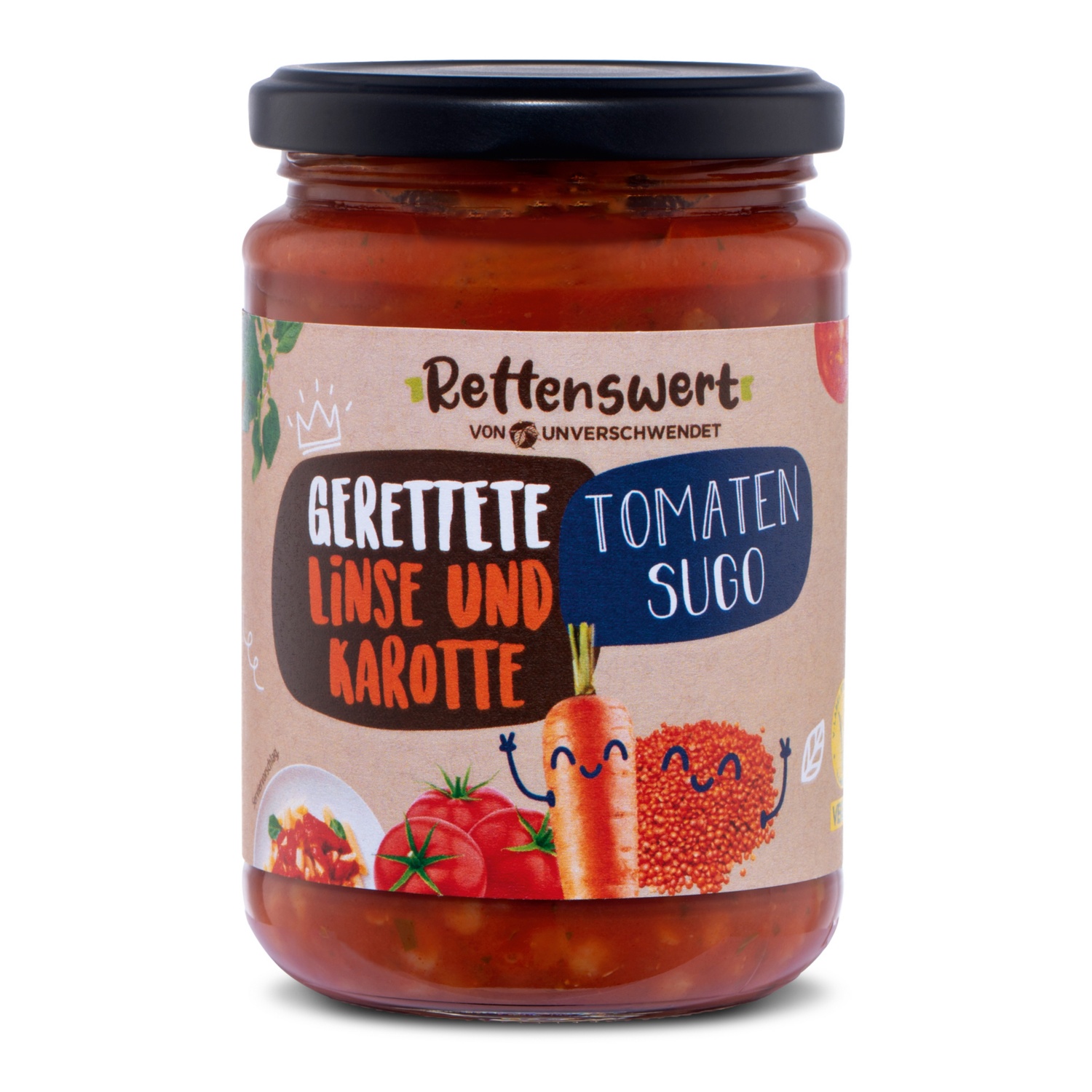 RETTENSWERT Sugo, Karotte-Tomate-Linsen