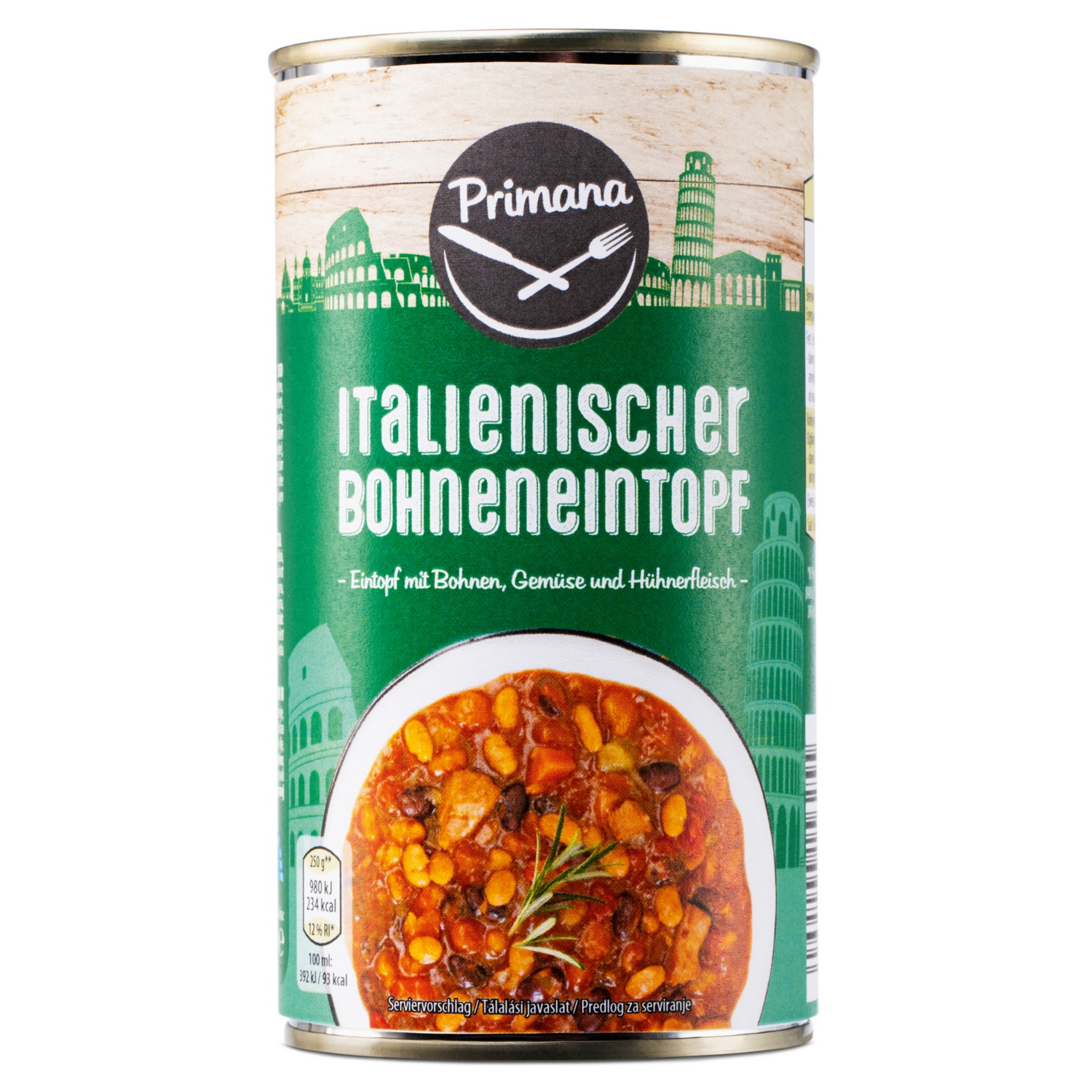 PRIMANA So isst die Welt-Dose, italienischer Bohneneintopf