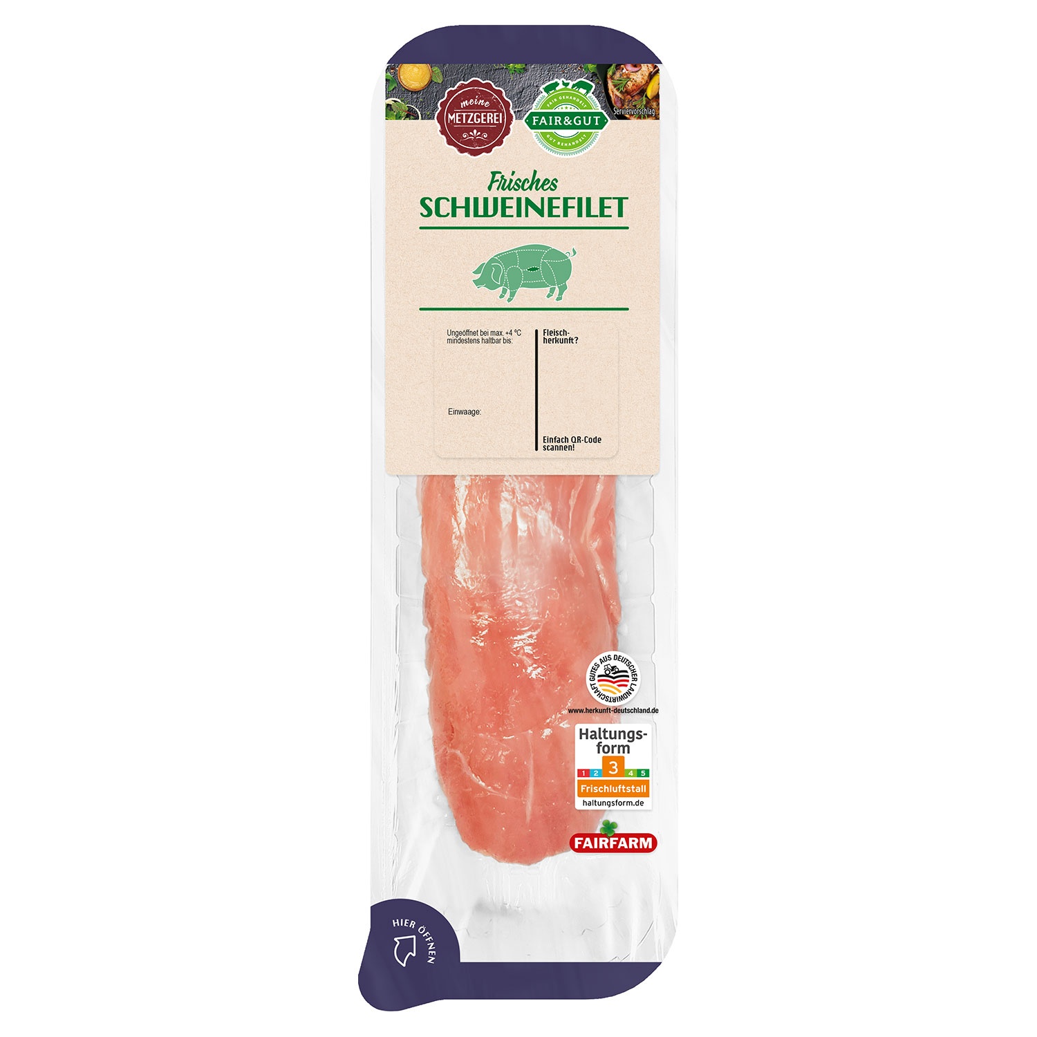 FAIR&GUT Schweine Filet ca. 0,55 kg