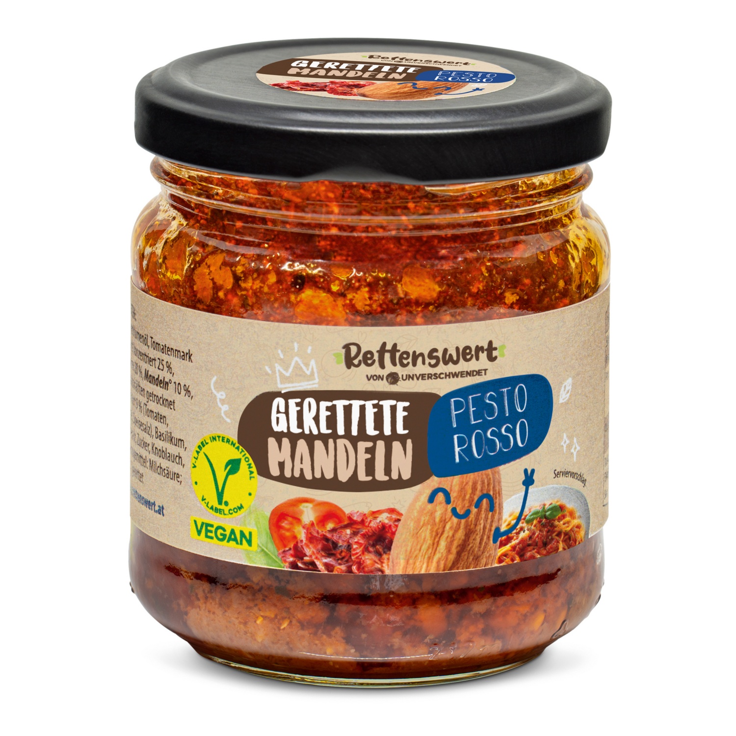RETTENSWERT Pesto, Rosso Mandel, 180 g