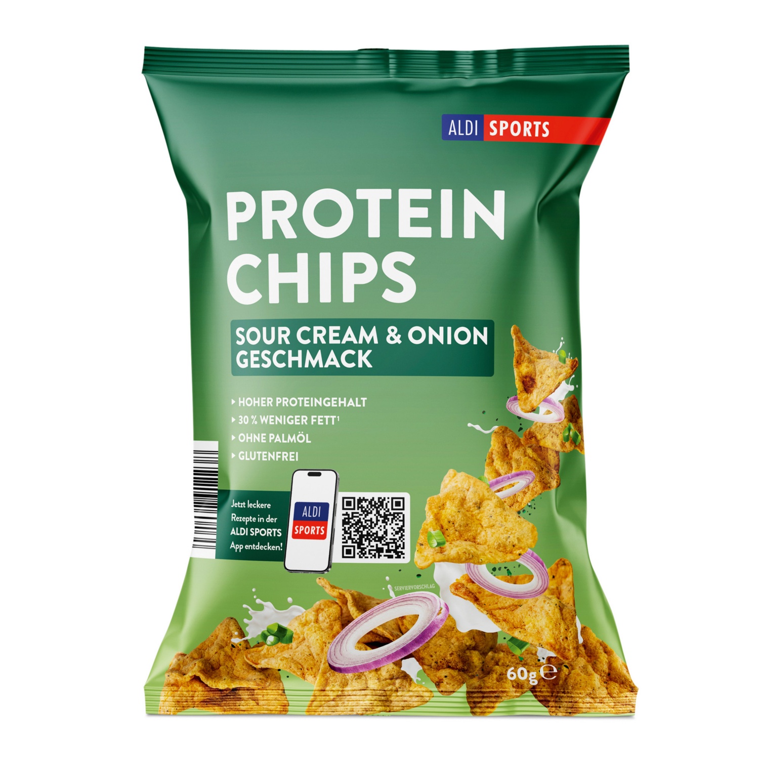 ALDI SPORTS Protein Chips, Sour Cream & Onion