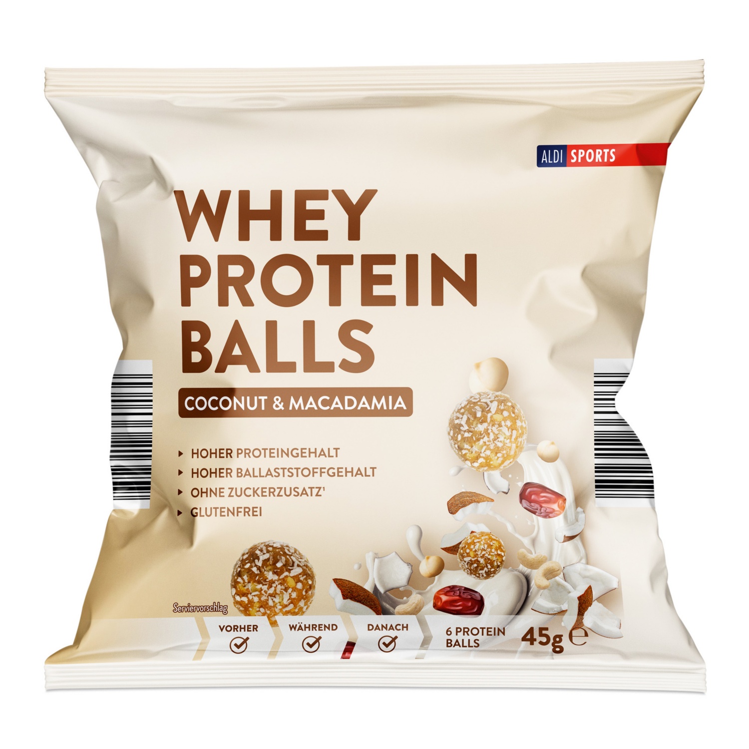 ALDI SPORTS Whey Protein Balls, Coconut Macadamia