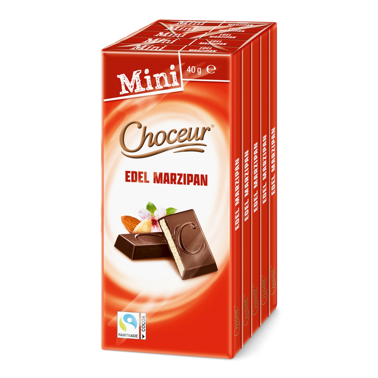 CHOCEUR, Mini Tafeln 5x40g, Marzipan