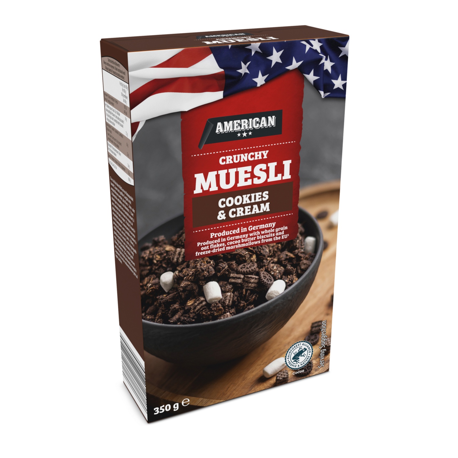 AMERICAN Ropogós müzli, Cookies &amp; Cream, 350 g | ALDI