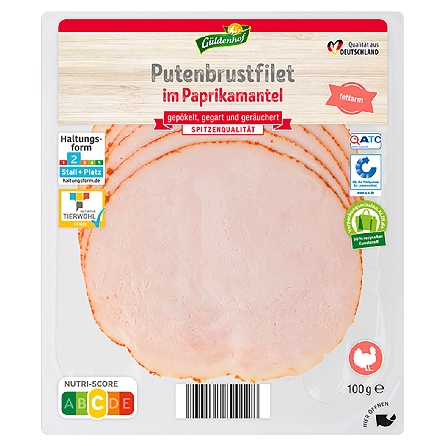 GÜLDENHOF Putenbrustfilet 100 g, Paprika