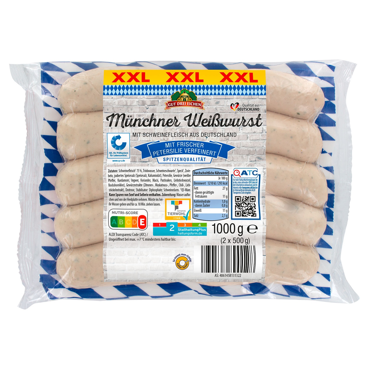 GUT DREI EICHEN Münchner Weißwurst 1 kg ALDI SÜD