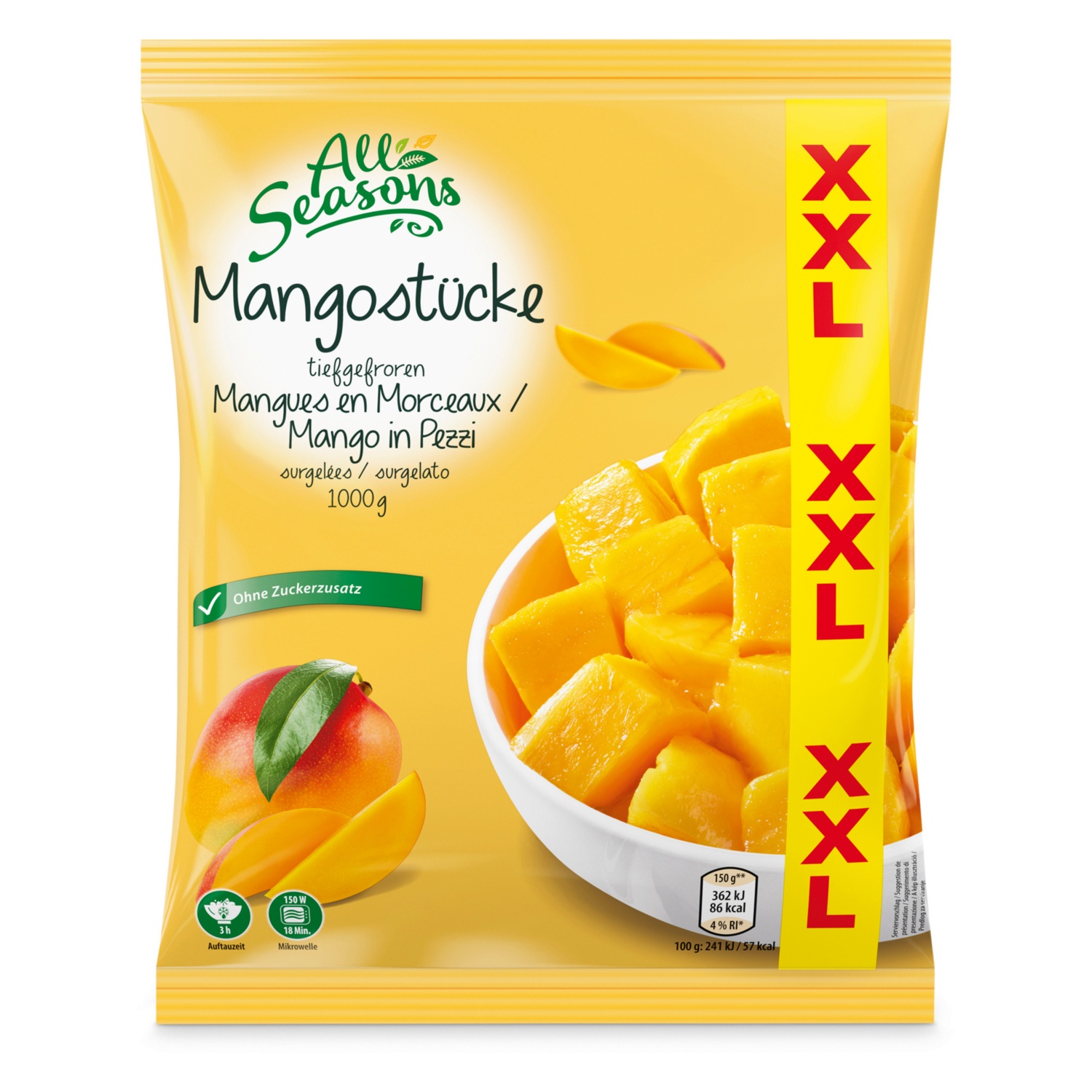 ALL SEASONS, Assortiment de fruits XXL 1kg, mangue ALDI SUISSE