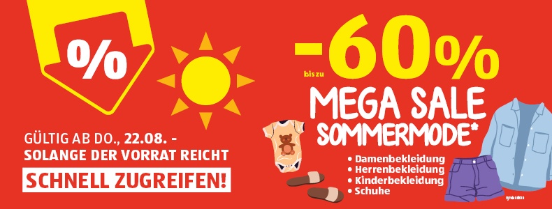 Mega Sale Sommer-Mode bei HOFER - bis zu -60 % 