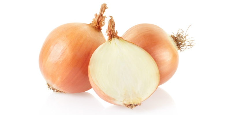 Čebula na beli podlagi